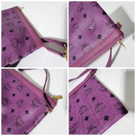Authentic MCM Visetos Liz Shopper Pochette/Wristlet Purple - Picture 8 of 11